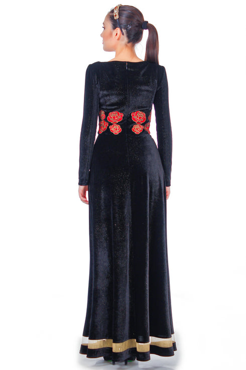 Rochie din catifea cu broderie ID-12